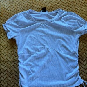 Women's White Ribbed Top